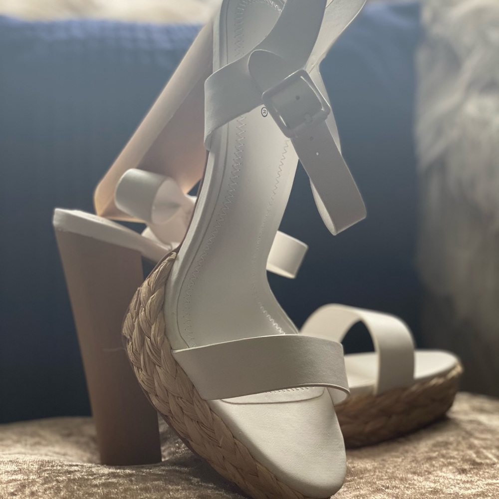 White Wooden Heel
